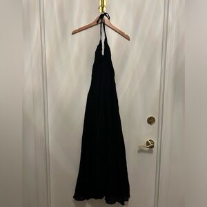 DKNY Black Backless Halter Dress